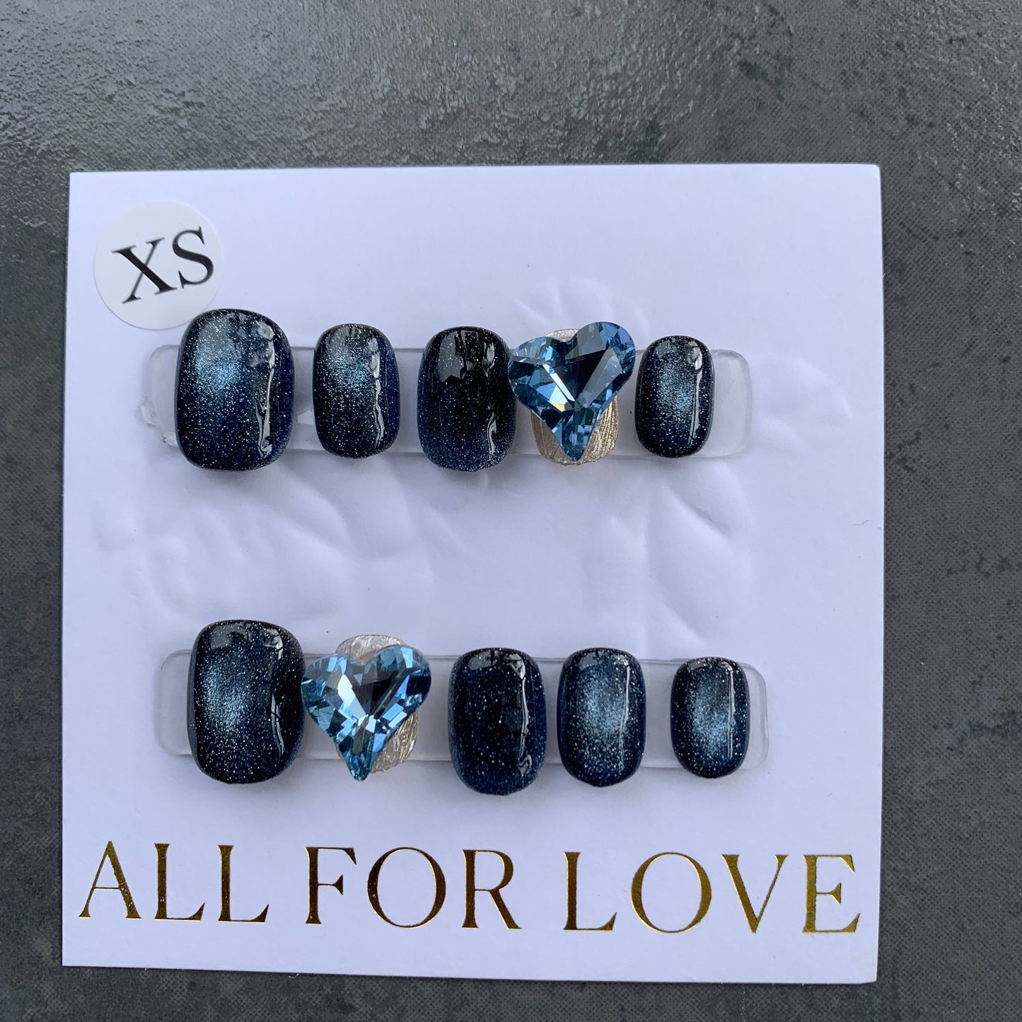 Night Shine(Night sky blue, heart rhinestones)