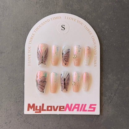 Butterfly Sparkle (Butterfly, cyan glitter, purple, colorful)